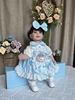 50-55厘米重生娃娃衣服 玩具套装 泰娃浅蓝色重工公主洋装 连衣裙