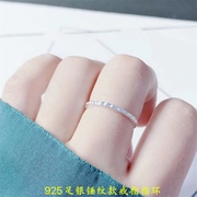 925纯银锤纹款戒指，女款银饰指环，原创设计简单精致