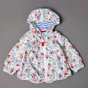 0-2岁婴幼儿女宝宝甜美可爱小碎花春秋季薄款连帽长袖小外套上衣