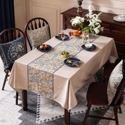 温贝乔尔高档餐桌桌布布艺长方形，美式轻奢新中式，茶几台布防水防油
