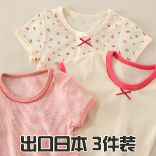 夏季女童t恤儿童短袖，全棉打底衫女宝宝上衣婴儿，半袖t纯棉圆领吸汗
