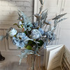 复古欧式花艺搭配花束蓝色套装皇妃玫瑰客厅书房酒店软装插花花艺