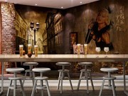 景墙贴纸贴画欧美复古怀旧巷景梦露砖墙壁画酒吧KTV餐厅咖啡厅背