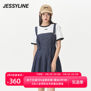 jessyline夏季女装 杰茜莱T恤背带连衣裙套装 324216429