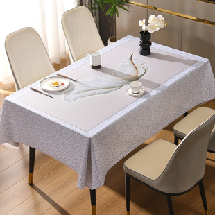 长方形桌布免洗防油防水防烫客厅茶几台布轻奢高级感家用饭桌