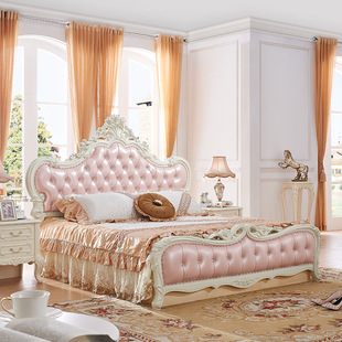 欧式床真皮1.8米床主卧婚床，公主床太子床，别墅酒店大床高箱储物床