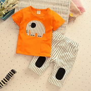 男宝宝夏装套装0-1-3岁2夏天衣服2023韩版婴幼，儿童夏季潮短袖