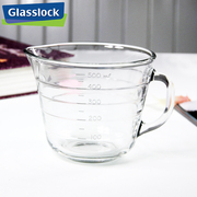 韩国进口glasslock玻璃牛奶杯耐热加厚玻璃量杯刻度水杯子500ml