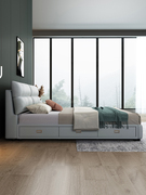 库房科技布床1.8米双人主卧小户型简约现代布艺床储物婚床免洗1.5