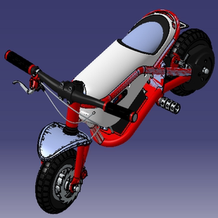 1米小型电动自行车摩托车造型3d三维几何数，模型两轮电动车电瓶车