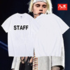 staff工作人员纪念款，justinbieber同款圆领打底短袖，t恤字母百搭