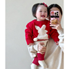 女童小兔毛衣秋冬装韩版女宝宝可爱针织衫上衣婴儿新年喜庆外出服