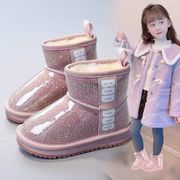 真皮女童雪地靴2023冬季加绒加厚儿童，棉鞋小女孩宝宝防滑短靴