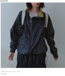 韩国山系设计师品牌斜拉链风衣，尼龙袖子可拆卸轻薄防晒衫外套