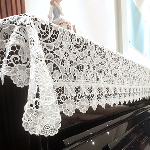 泰绣欧式蕾丝钢琴半罩水溶绣花镂空钢琴罩白色钢琴全罩