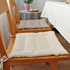 栗茧棉麻餐椅坐垫薄款办公椅垫，纯色条纹家用垫子，日式舒适四季布艺