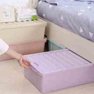 床底收纳箱抽屉式带滑轮加长超薄特大号扁平塑料婴儿专用衣服整理