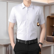 夏季男士短袖白衬衫商务休闲长袖，职业免烫正装结婚伴郎衬衣寸销售