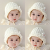 春秋季婴儿帽子女宝宝蕾丝花朵公主帽韩版时尚婴幼儿套头帽花边帽