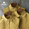 熊熊谷(熊熊谷)黄色纯棉假衬衫，花边立领半高领，假领子女士衬衣领子内搭领
