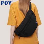 poy斜挎包女帆布包，腰包大容量包包机能男胸包潮，小众百搭休闲挎包