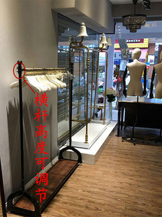 服装店衣架展示架双层服装，架子婚纱架童女装，店货架复古实木落地式