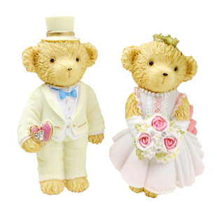 结婚礼物韩国创意泰迪熊小熊冰箱贴树脂磁贴磁铁结婚庆回礼