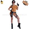 。Female adventurer Jumpsuit role play stage cRostume perfor