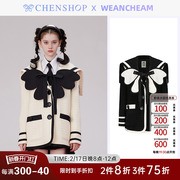 WEancheAM时尚海军领星星西装外套小众百搭女CHENSHOP设计师品牌