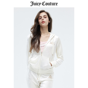Juicy Couture橘滋外套女春季美式运动轻奢烫钻天鹅绒上衣