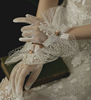 新娘超仙手套唯美复古影楼，摄影花朵珍珠，结婚纱配饰品白纱森系