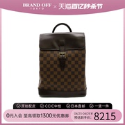 中古lv路易威登通用女包b级，9新soho棋盘格，双肩包高级(包高级)感brandoff