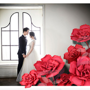 影楼婚礼婚庆布置主背景，花大型泡沫，纸花0069#伊人玫瑰大红色