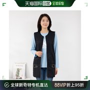 韩国直邮妈妈服饰 织带 圆领 长款 拉链 马甲 VE402102 中年女