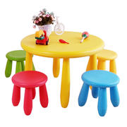 儿童桌椅学习桌卡通儿童桌，宝宝吃饭桌，幼儿园桌椅组合纯色圆桌