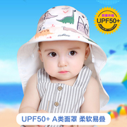 婴儿帽子夏季薄款男女宝宝遮阳帽防晒凉帽护颈儿童太阳帽防紫外线