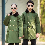 儿童军棉绿大衣男童女童加厚小孩老式冬季军棉袄童装棉服外套