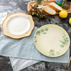 陶瓷餐盘家用小清新圆形，菜盘平盘欧式餐具，沙拉水果盘西餐碟子
