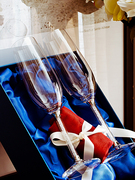 水晶钻石香槟杯红酒高脚杯，结婚送礼对杯气泡酒杯子玻璃2个家用装