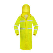 户外新式荧光黄雨衣(黄雨衣)风衣款男女安全执勤反光分体雨衣反光衣