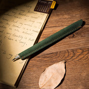 本墨纯手工真皮笔个性创意，中性笔签字笔复古笔头层牛皮笔