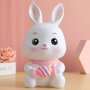 创意可爱大号糖果兔储蓄罐可存取小兔子存钱罐卡通生肖兔摆件礼物