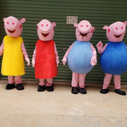 小猪人玩偶服装定制动画，成人儿童表演道具，粉红小猪一家人送冰马甲