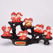 品中式婚庆娃娃家居装饰创意中国风摆件婚房树脂工艺
