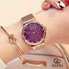 款欧美女时尚表盘简单石英士(石，英士)手表，钢带水钻圆形金属普通国产腕表