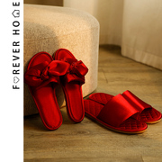 晨袍结婚拖鞋喜庆一对情侣鞋，婚礼高级感本命年红色，拖鞋新娘新郎