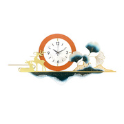 新中式创意钟表装饰品家用客厅餐厅，时钟轻奢挂钟挂墙钟饰艺术挂表