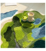 床前毯地毯卧室沙发毯客厅，床边毯苔藓异形，草地绿色浴室脚垫地垫