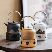 日式温茶炉茶壶茶具，蜡烛煮茶炉花茶，暖茶小温茶器煮茶器陶瓷