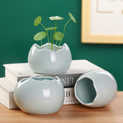 简约陶瓷花瓶水养绿萝容器北欧现代创意客厅餐桌，干花插花装饰摆件